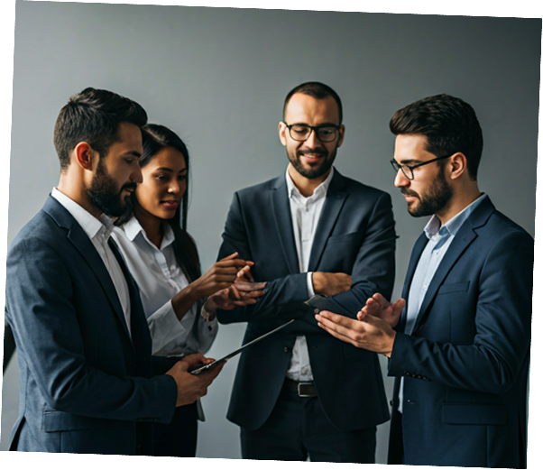 Professional team collaborating